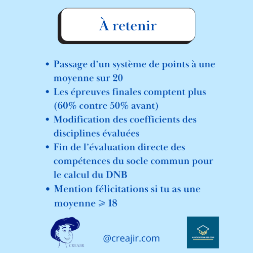 Slide titled À retenir listing five bullet points about evaluation changes; CREAJIR logo bottom left, COS logo bottom right, and @creajir.com.